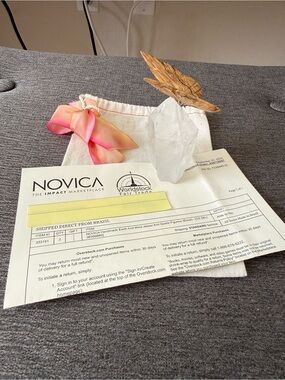 Novica Jasper and Quartz Butterfly Figurine NWOT